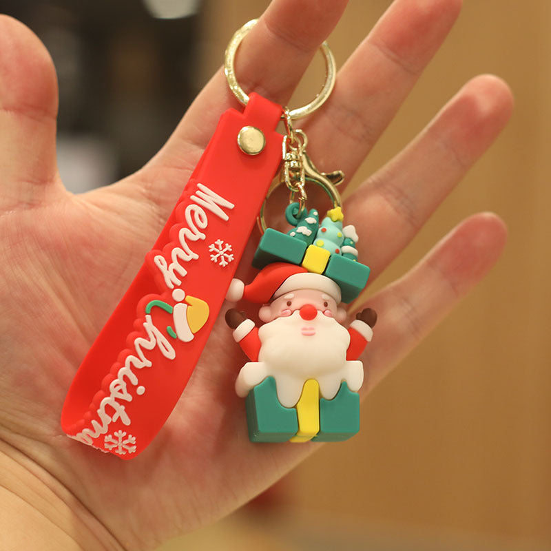 Wholesale Christmas Doll Cartoon Rubber Keychain